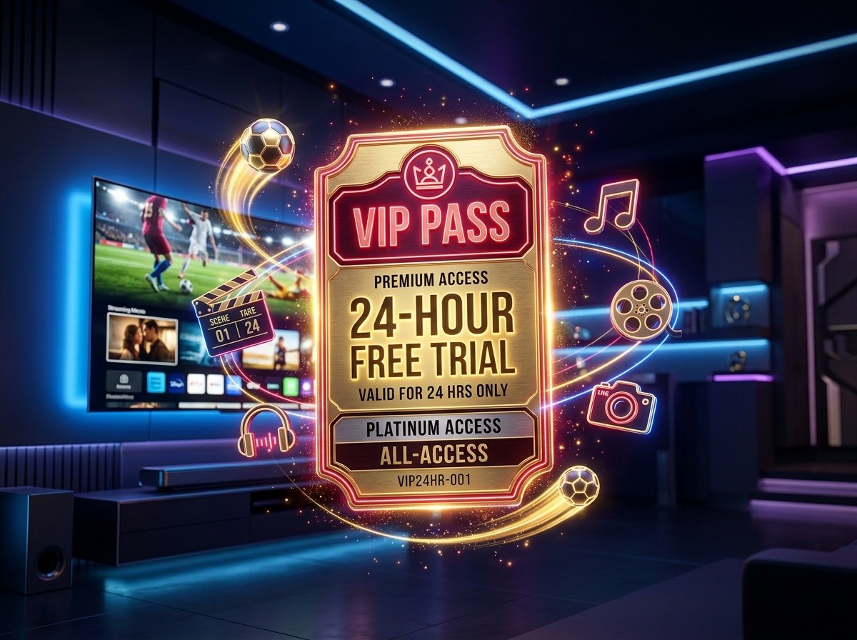 24-Hour Free IPTV Trial VIP Pass